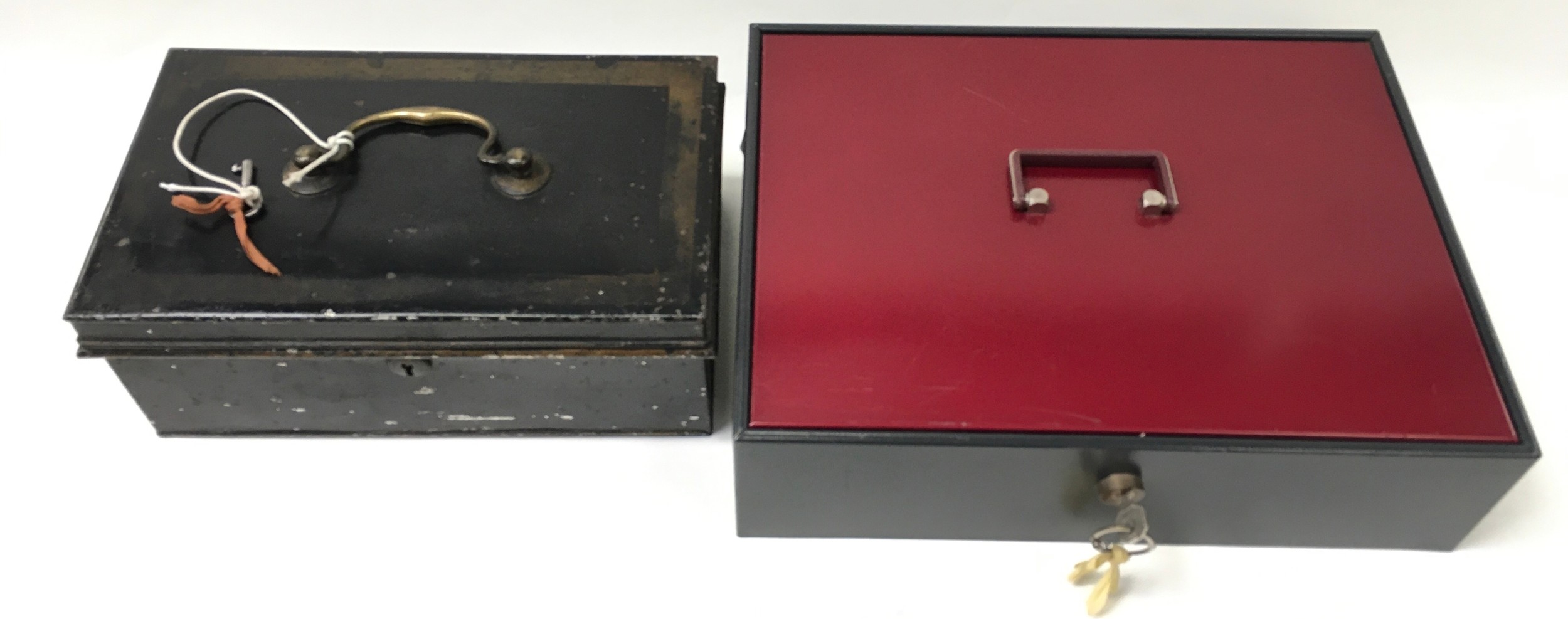 Two steel deed boxes with keys - Image 2 of 3