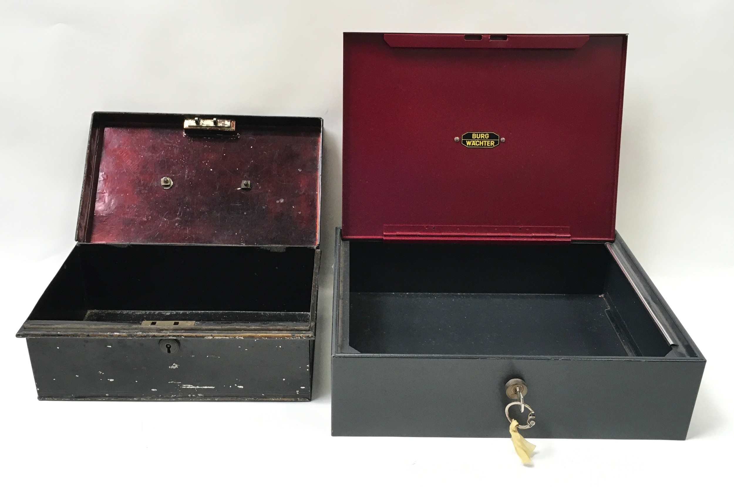 Two steel deed boxes with keys - Image 3 of 3