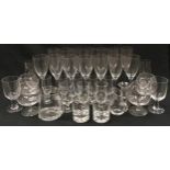 A collection of glassware to include Dartington