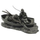Heredities cold cast bronzed sculpure by Roland Chadwick "Anglers"32x30x20cm