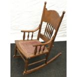 Childs solid back leather seat rocking chair 75x40x50cm