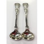 Victorian silver matching mustard spoons London 1874