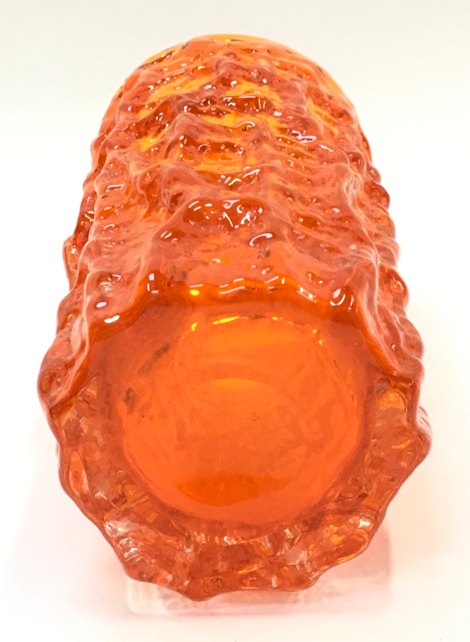 Whitefriars Tangerine textured glass vase designed by Geoffrey Baxter 20 cm high 8.5cm diameter. - Image 5 of 5