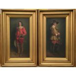 Charles Beatson: A pair of 20th century oil on canvas framed studies of Cavaliers both dated 1922.