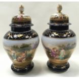 1920's continental copies of Sevres porcelain transfer printed and over painted in gilt each 46cm