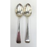 Two silver serving spoons (145g) London 1890