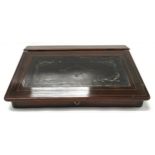 A Rosewood tabletop writing slope with two hinged compartments, leather insert, circa 18th century.