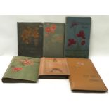 Six antique empty postcard albums.