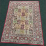 Medium room rug "Valby Ruta" maroon and blue pattern 195x133cm