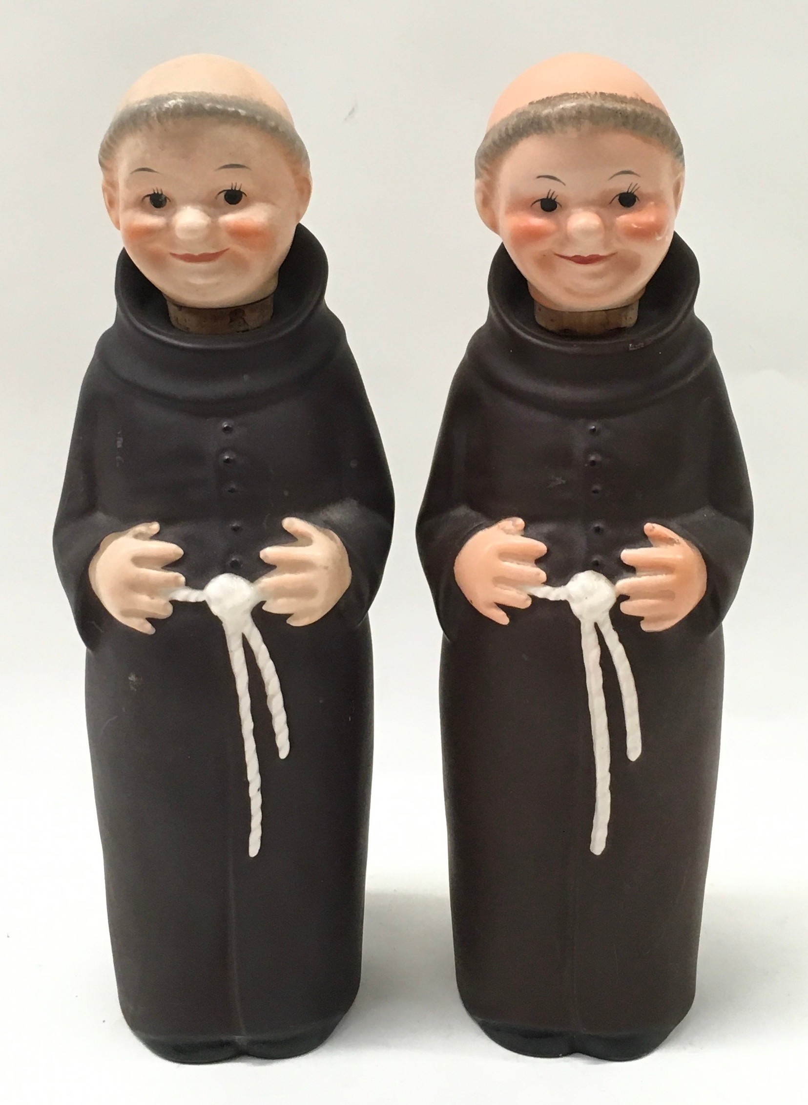 Pair of "Goeble" monk decanters