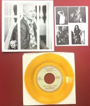 WHEELCHAIR M.F.'S 7" 'WHITE CROSSES & COFFEE'. Limited Edition, Yellow Translucent vinyl record from