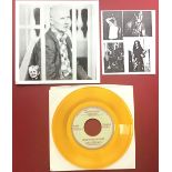 WHEELCHAIR M.F.'S 7" 'WHITE CROSSES & COFFEE'. Limited Edition, Yellow Translucent vinyl record from