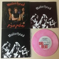 MOTÖRHEAD SINGLES X 3. Nice set here to include ‘I Got Mine’ on Bronze - ‘Beer Drinkers and Hell