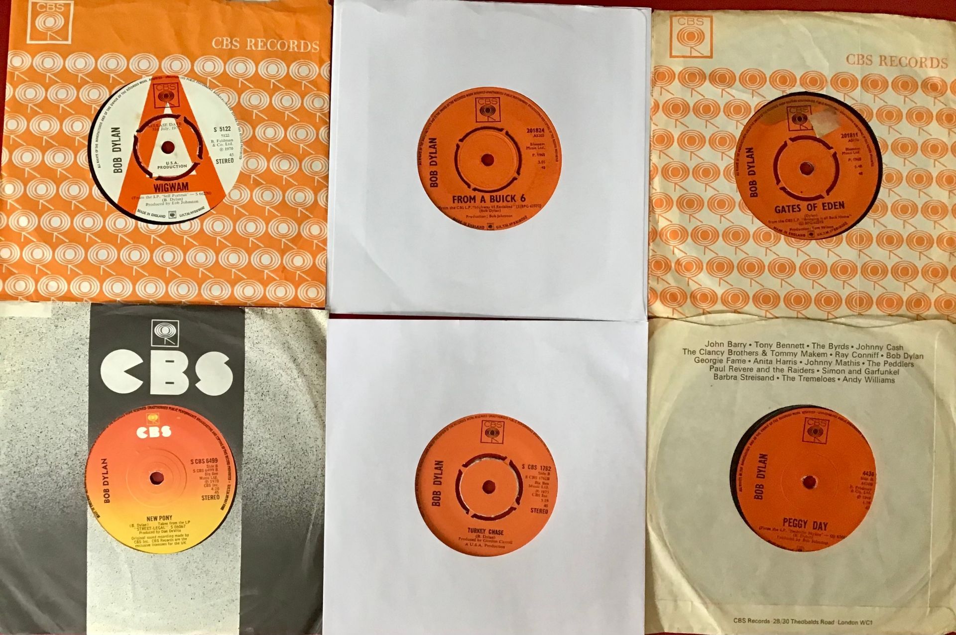 BOB DYLAN UK VINYL SINGLES. Here all singles are UK released to include 1 Demo/Promo. Titles are - Image 2 of 2
