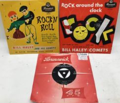 BILL HALEY & HIS COMETS 7” & E.P COLLECTION. 2 great extended play records and a rare 7” from
