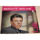 MARTY WILDE SIGNED E.P. RECORD. Genuine autograph from Marty here on his ‘Hits From USA Vol 6’ on
