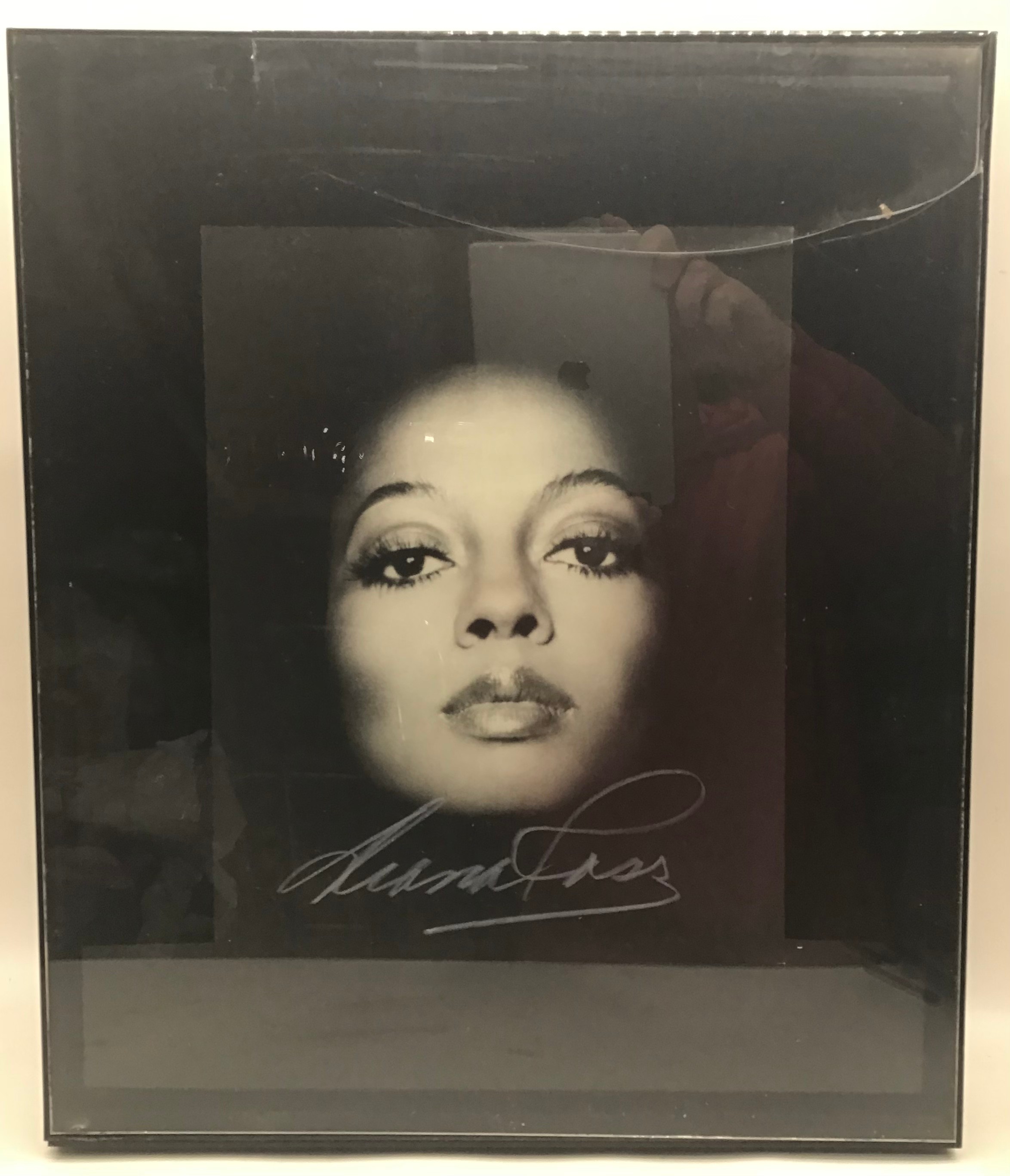DIANA ROSS B&W SIGNED PHOTO. From a serious collector of Diana Ross memorabilia we have this 44 x