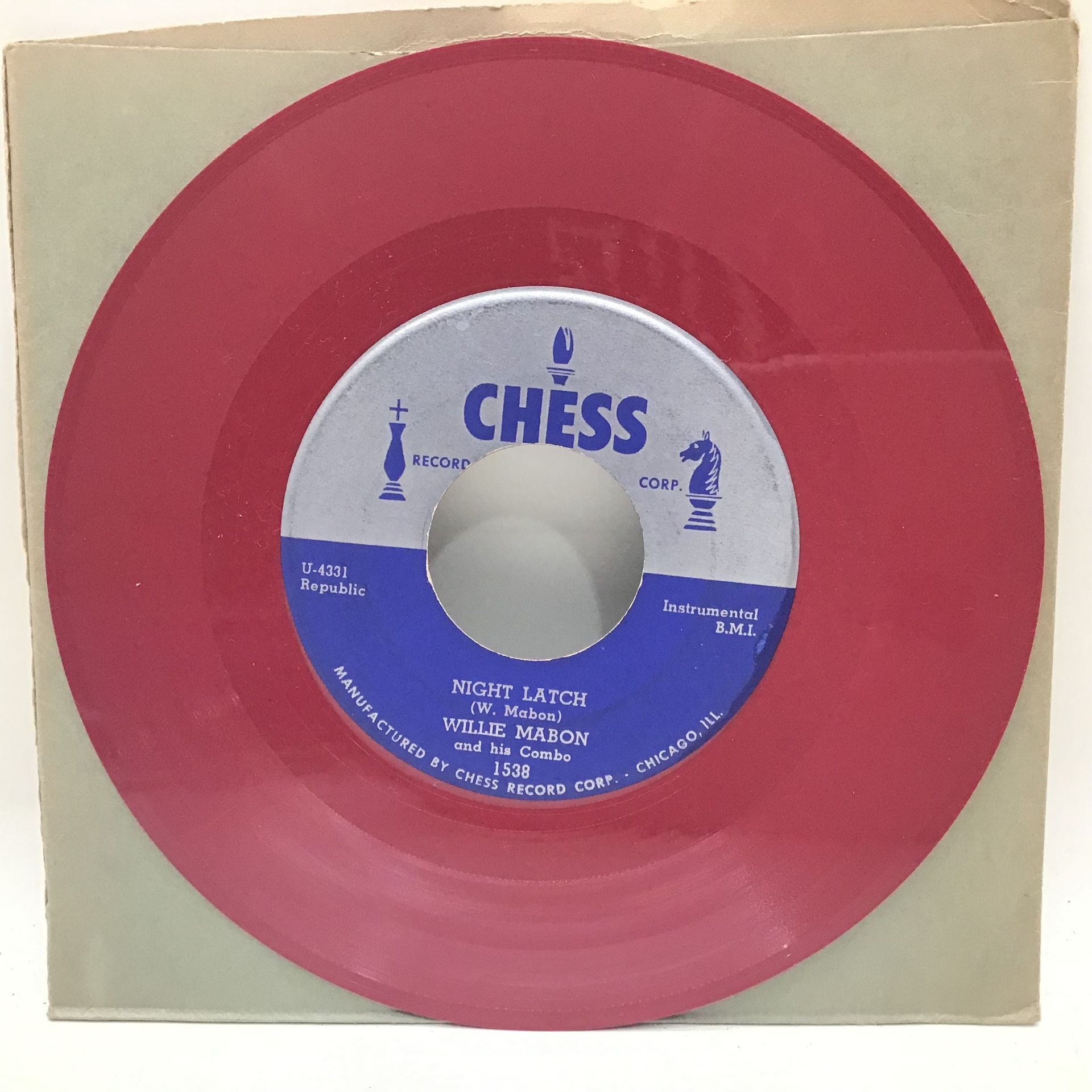 WILLIE MABON 7" 'I'M MAD' RED VINYL. Original R'n'B 45 here on CHESS 1538 and found in Ex condition. - Image 2 of 2