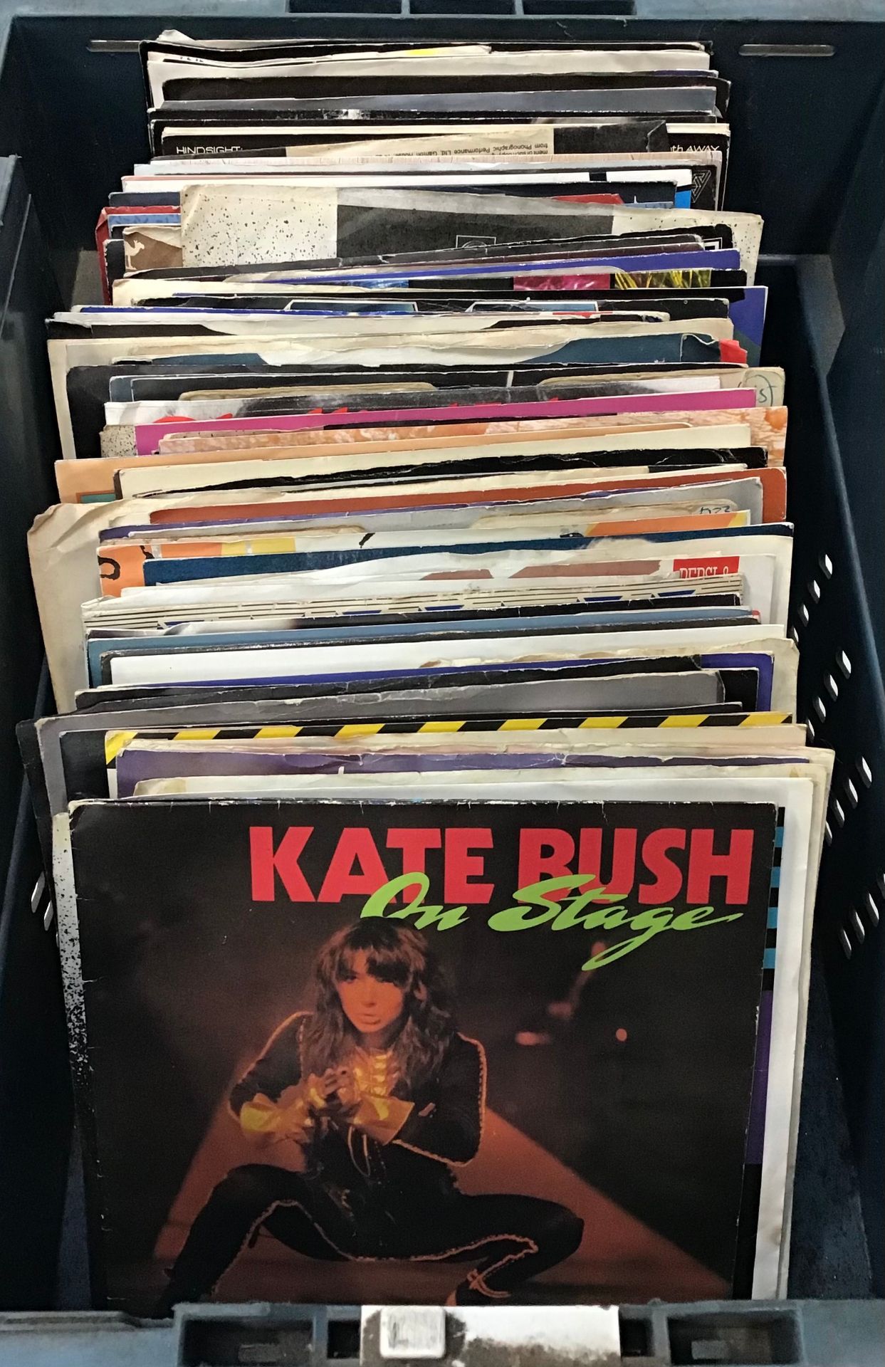 BOX OF VARIOUS 7" SINGLE RECORDS. To include mainly 80's with a little touch of 60's and 70's.