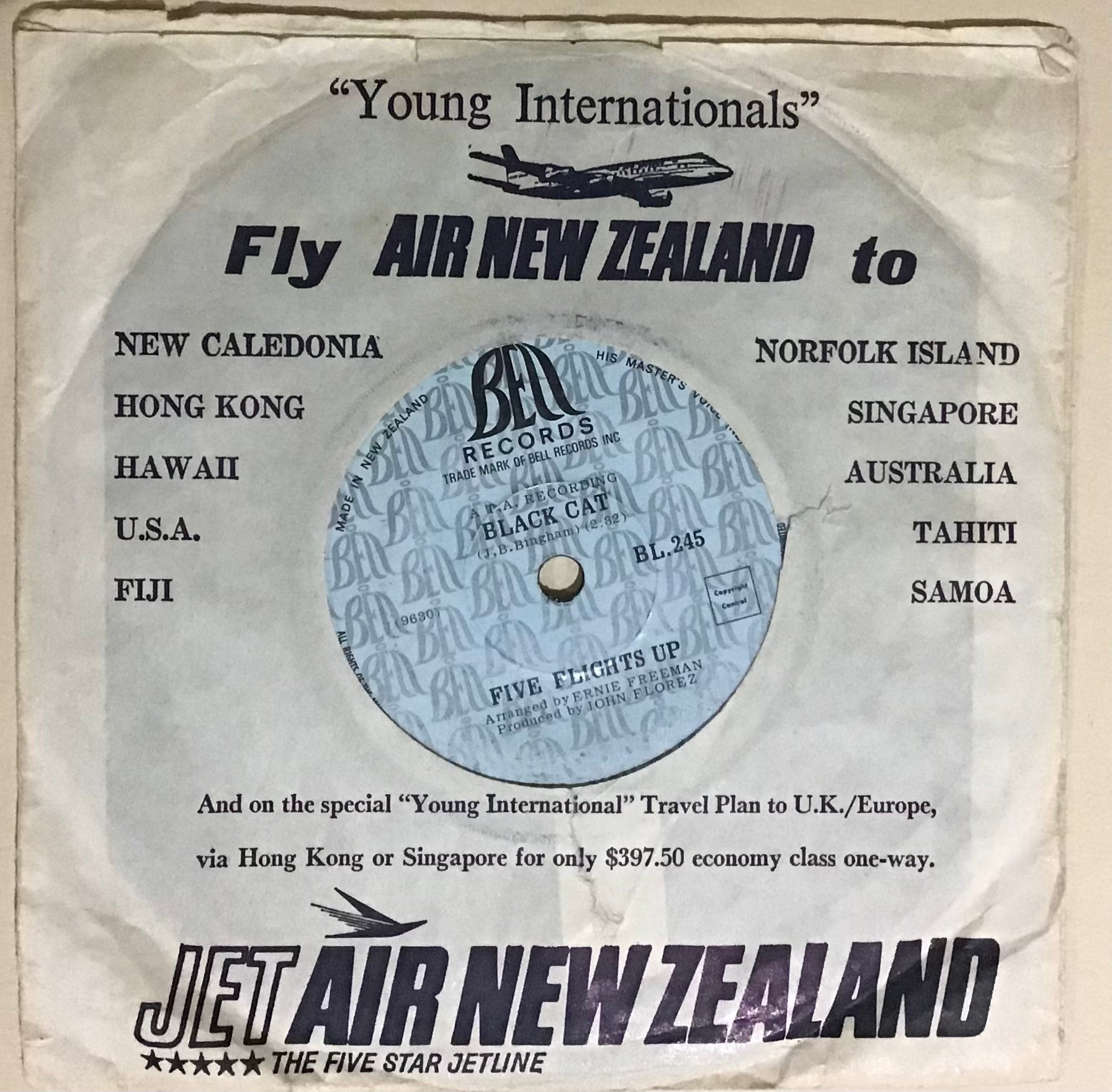 FIVE FLIGHTS UP 7? SINGLE. This is a rare New Zealand press on Bell BL 245 with the song ?Do What - Image 2 of 2