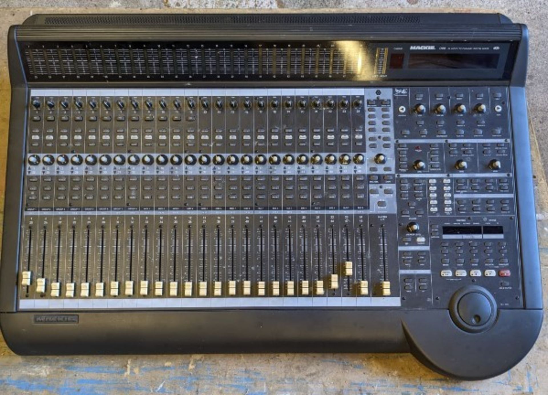 MACKIE DIGITAL 8 BUS MIXER. A lovely studio set-up here with mixing desk and dedicated rack mount