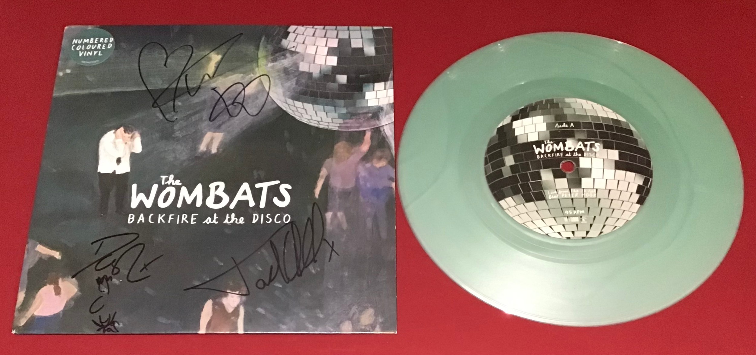 THE WOMBATS SIGNED SINGLE. This single is entitled - Backfire At The Disco - found here on a pale - Image 2 of 2