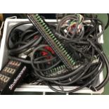 LARGE CONTAINER OF STUDIO AUDIO CABLES. Many various leads and patch cables can be found in this