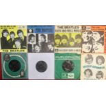 FOREIGN BEATLE'S 7" SINGLES. Nice selection of 8 records here from Denmark - Sweden and Holland.