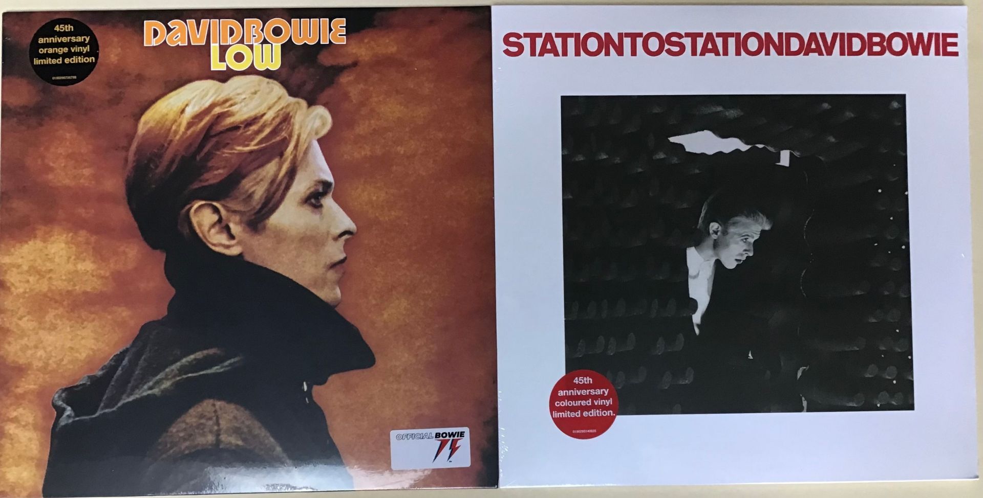 DAVID BOWIE LP RECORDS 'LOW & STATION TO STATION' LIMITED COLORED EDITION'S. Both albums here come