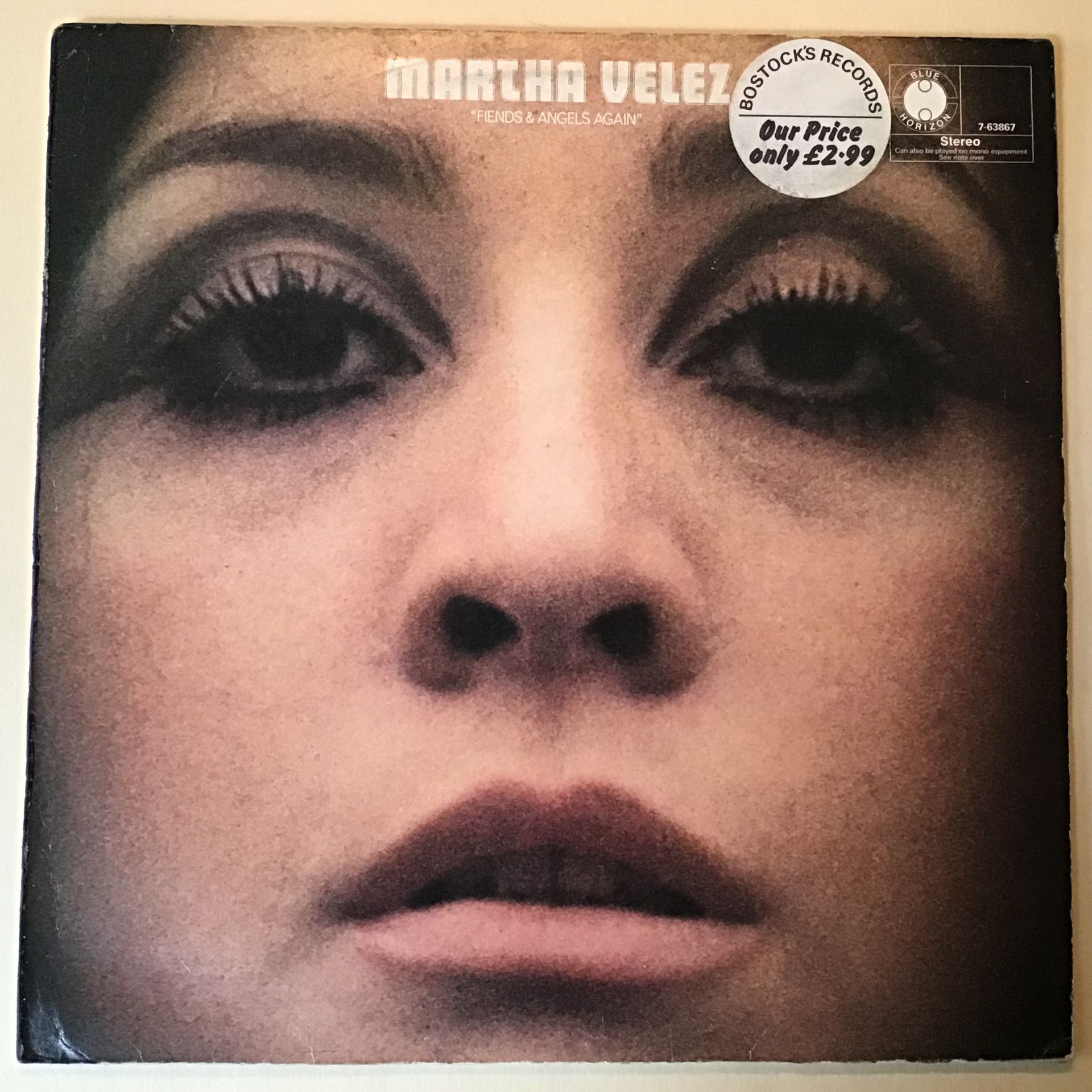 MARTHA VELEZ LP 'FIENDS AND ANGELS AGAIN'. Here in VG+ condition is this not often seen album on