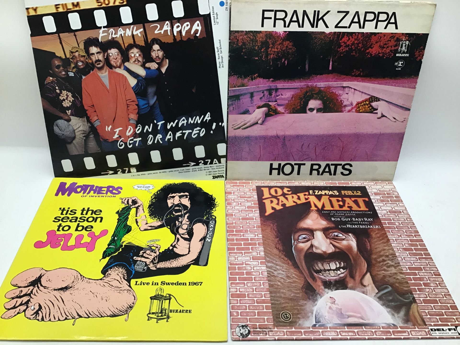FRANK ZAPPA COLLECTION OF LP RECORDS. With title’s as follows - 10c Rare Meat - It’s The Season To
