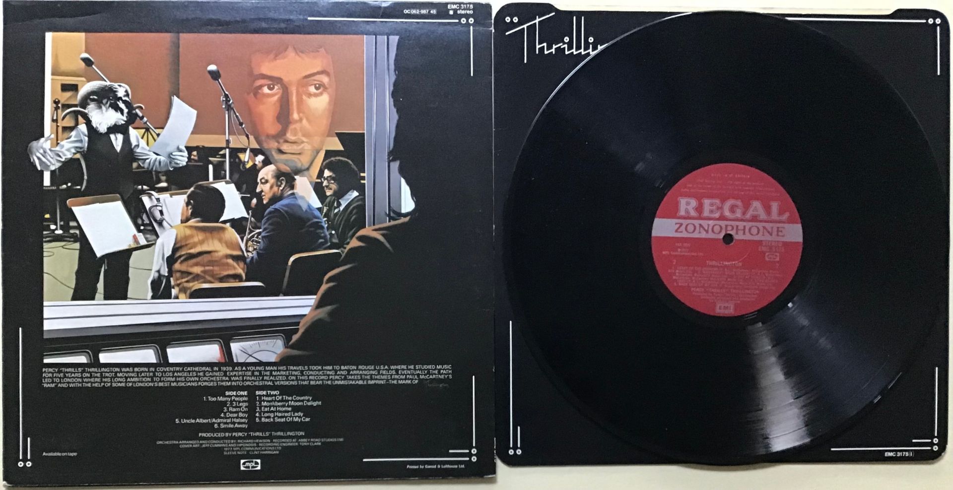 PERCY ‘THRILLS’ THRILLINGTON / PAUL McCARTNEY ‘THRILLINGTON’ ORIGINAL FIRST PRESS. Percy takes the - Image 2 of 2