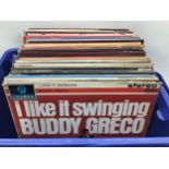 BOX CONTAINING MAINLY JAZZ AND EASY LISTENING LP RECORDS. Artists to include - Benny Goodman -