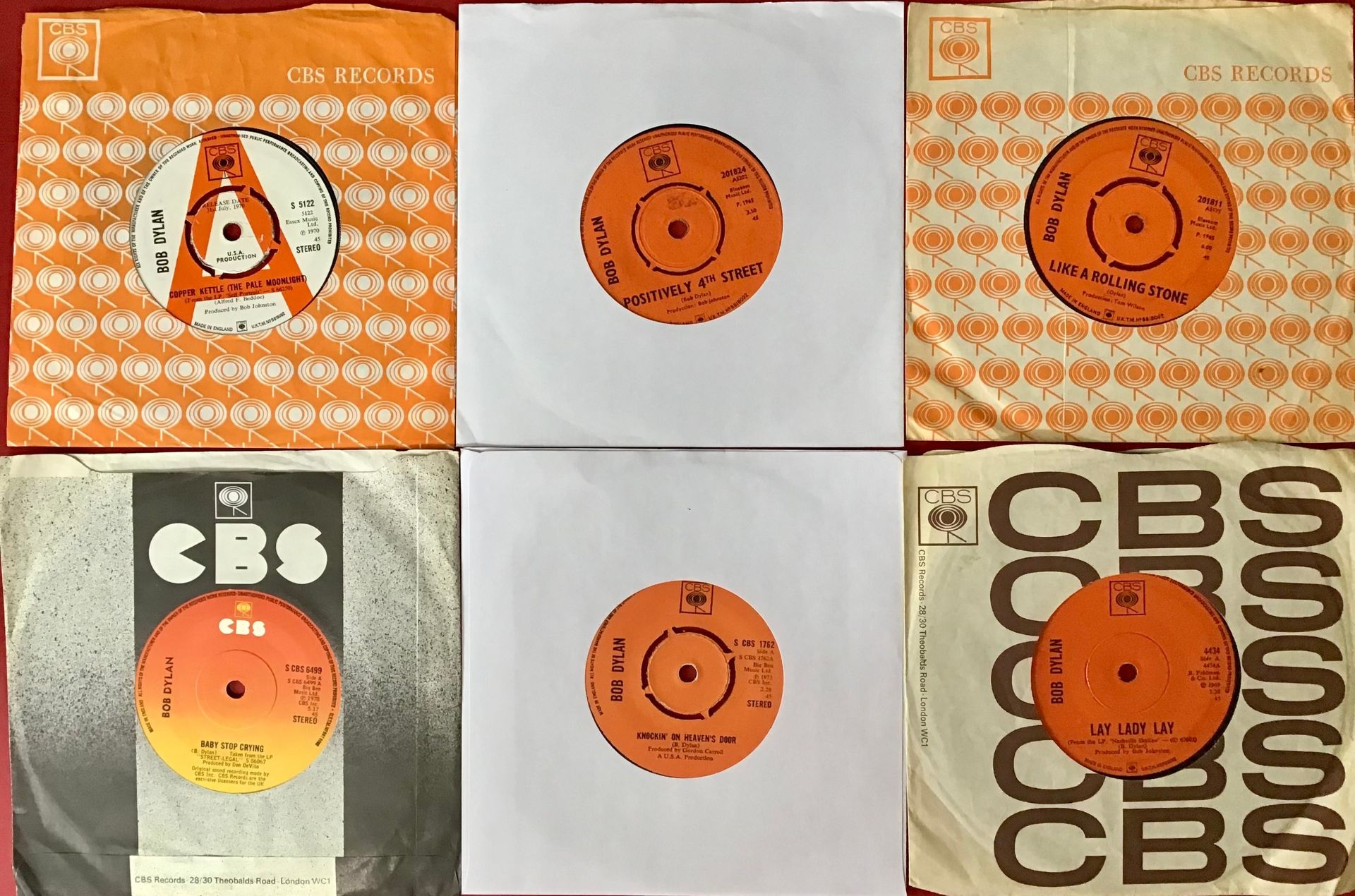 BOB DYLAN UK VINYL SINGLES. Here all singles are UK released to include 1 Demo/Promo. Titles are