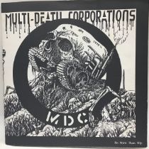 PUNK MDC 7" 'MULTI DEATH CORPORATIONS'. Released in 1983 on Crass Records found here in Ex