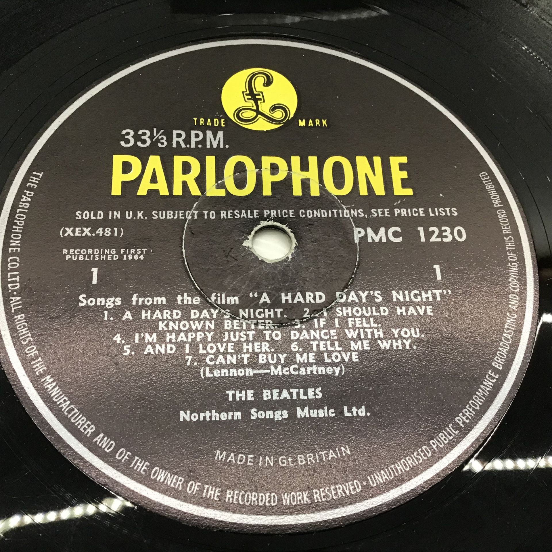 BEATLES VINYL LP RECORDS X 2. Both on yellow/black Parlophone labels we have a copy of 'A Hard - Image 4 of 6