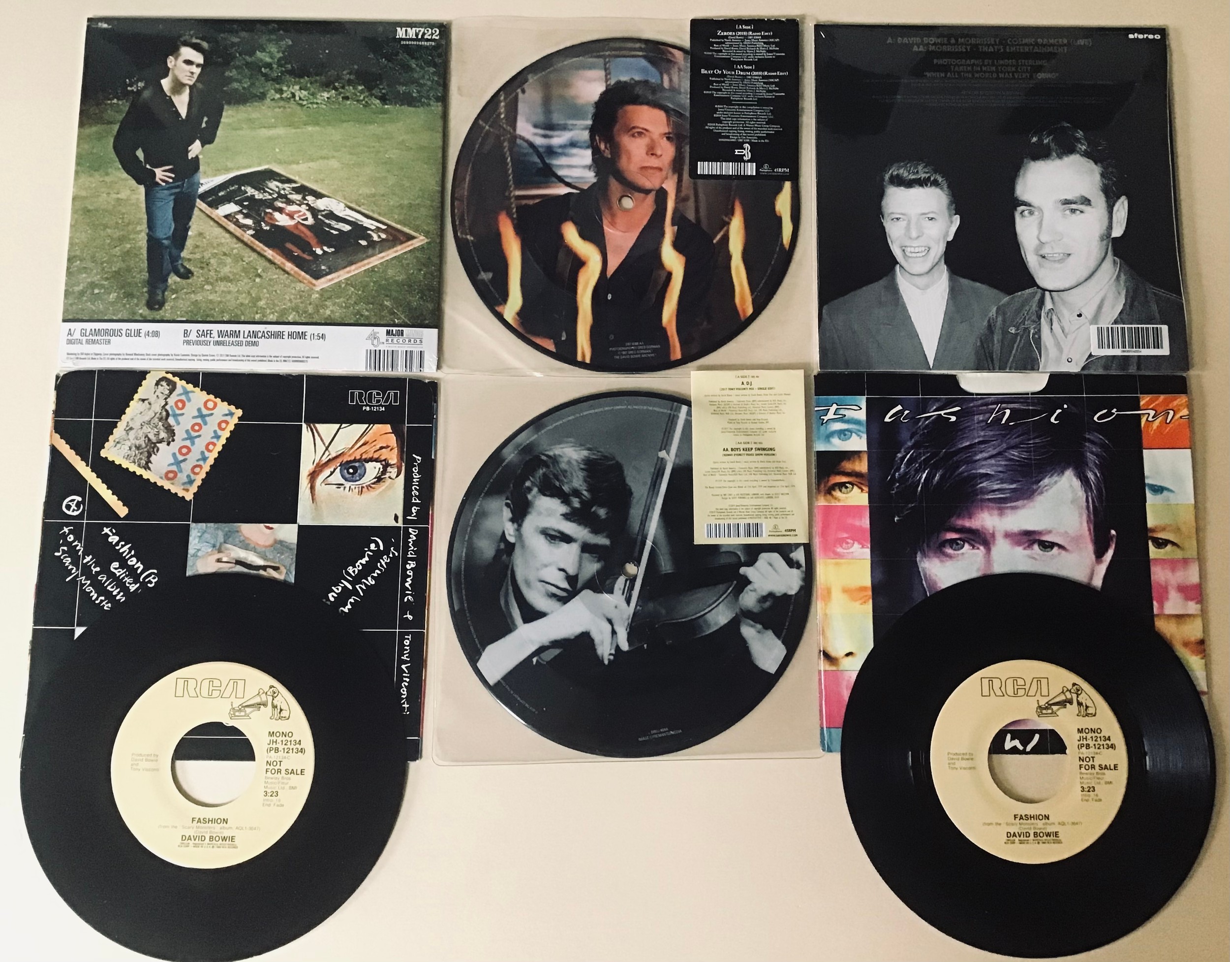 DAVID BOWIE AND MORRISSEY 7” SINGLES. First we have 2 sealed singles - Morrissey “Glamorous Glue” - Image 2 of 2