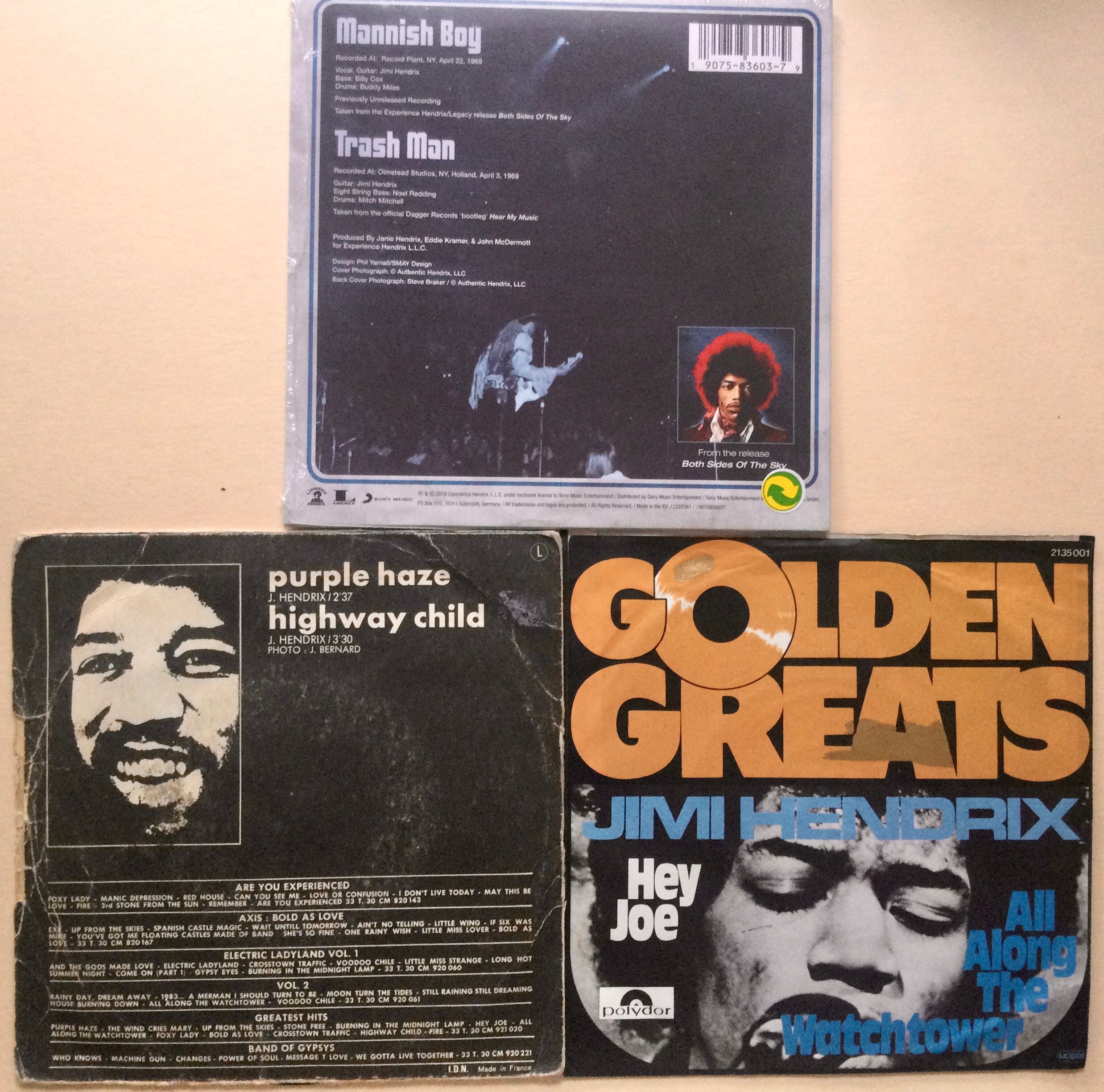 JIMI HENDRIX VINYL SINGLES X 3. A nice ‘Manish Boy’factory sealed copy from Record Store Day kick - Image 2 of 2