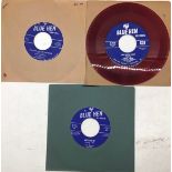 3 BLUE HEN LABELED VINYL 7” SINGLES. These singles have the following artist's - Reynolds & Nix '
