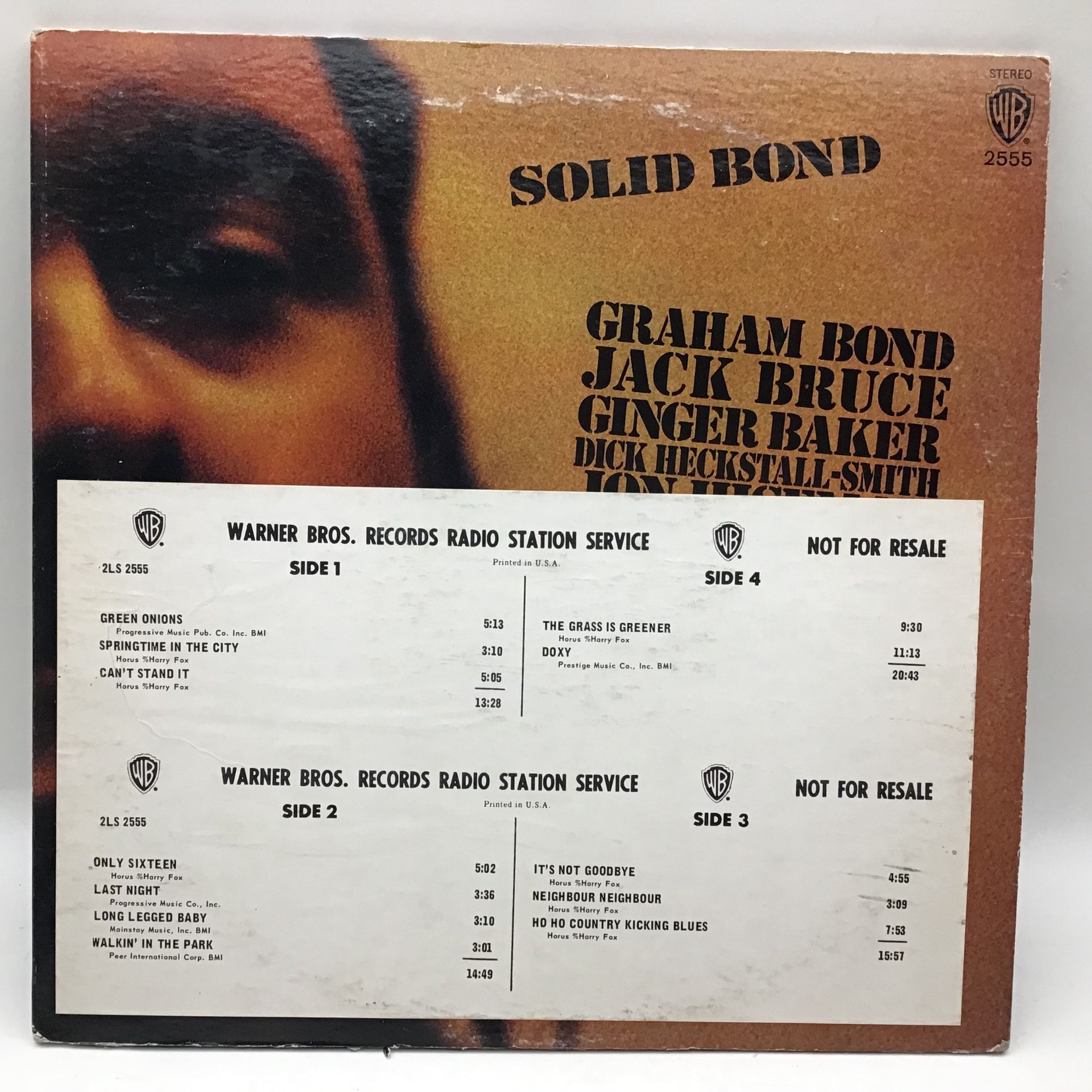 GRAHAM BOND 'SOLID BOND' ALBUM US PROMO. Nice Promo White Label Vinyl LP x 2 here on US Warner