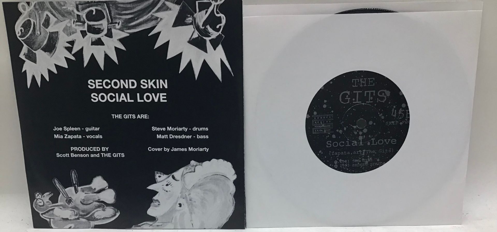 THE GITS 7” ‘SECOND SKIN b/w SOCIAL LOVE’. Found here in Ex condition on Broken Rekids Skip Four - Image 2 of 3