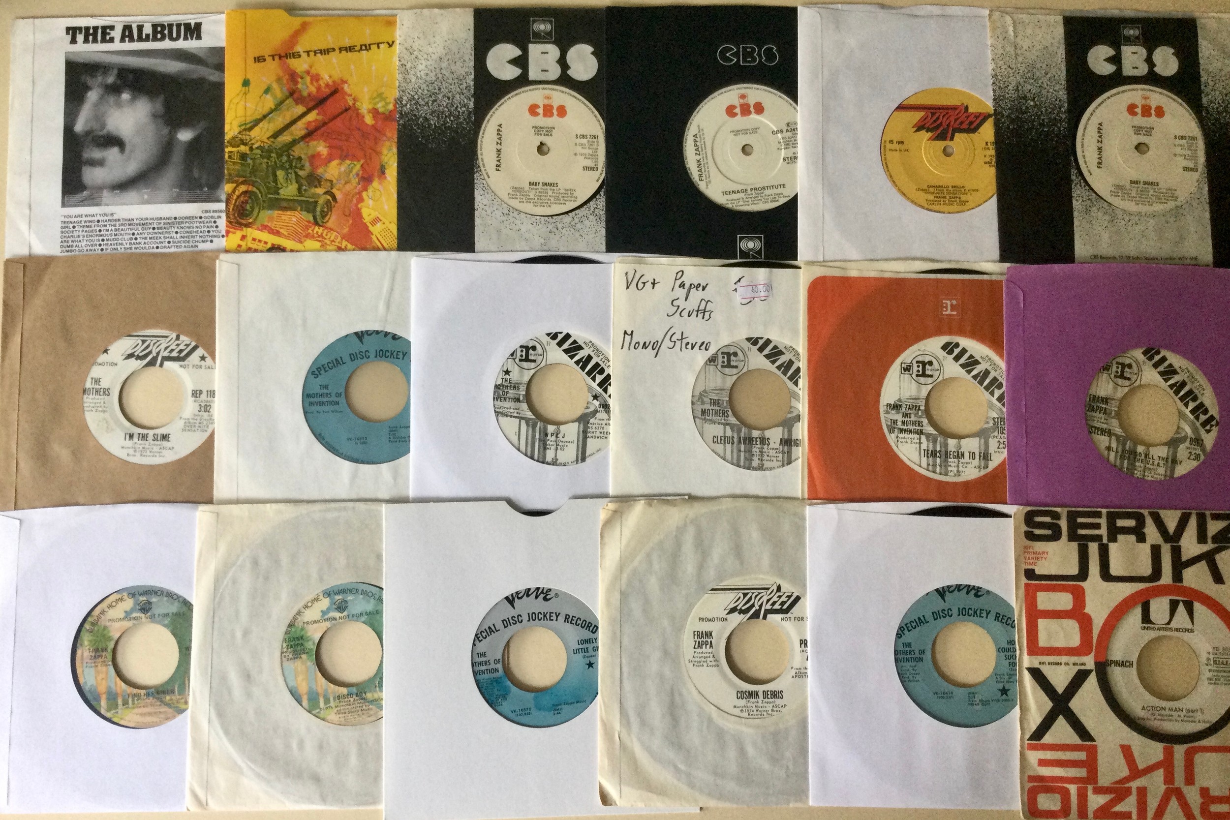 FRANK ZAPPA AND THE MOTHERS OF INVENTION 7” COLLECTION. Variety of 18 demo’s / promo’s here on UK - Image 2 of 2