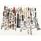 Large collection of assorted Quartz and Automatic wristwatches. Some requiring new batteries.