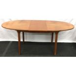 "Mackintosh and co" oval teak extending table 75x150x95cm