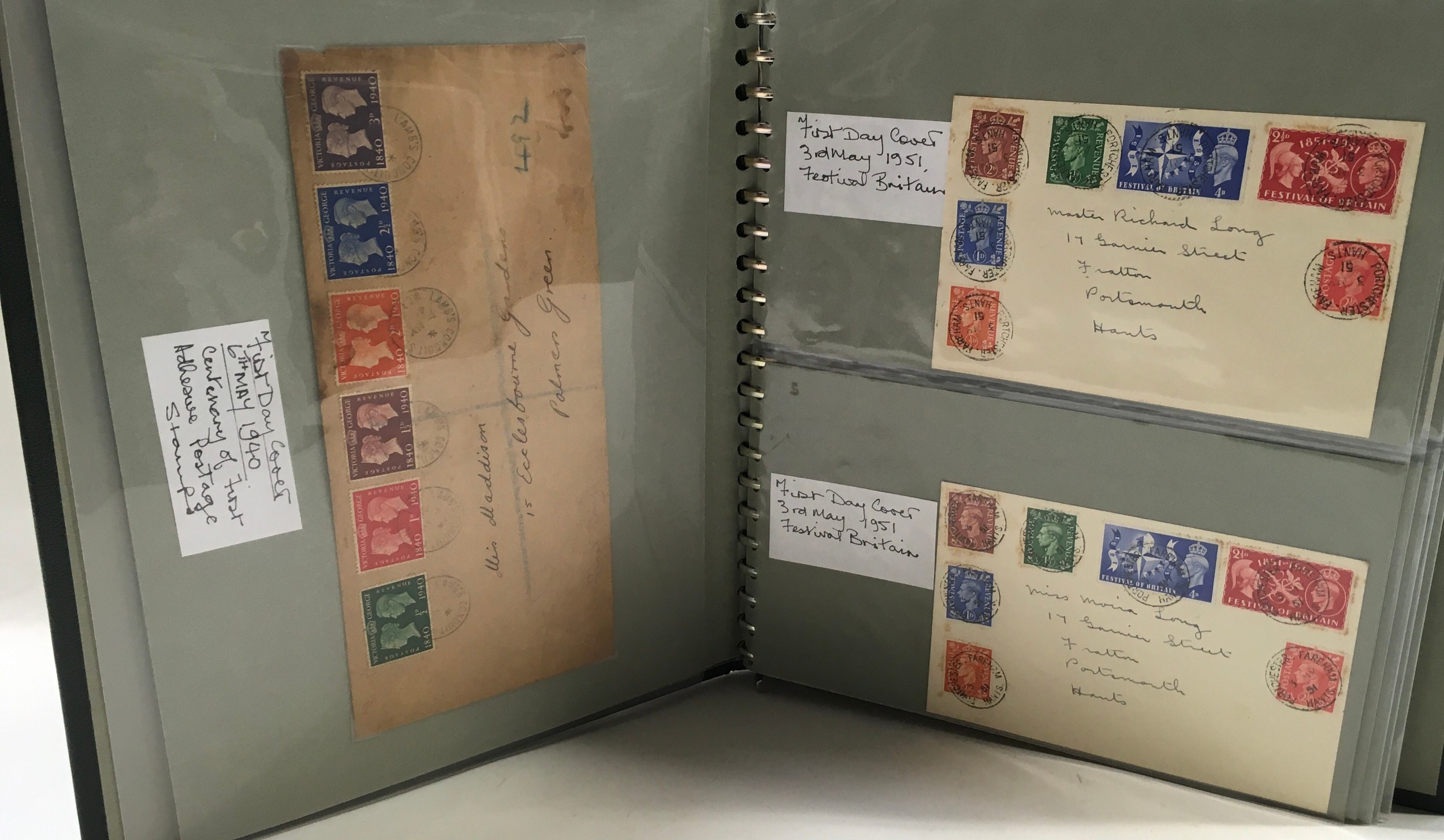 Album of GB first day covers to include early 1935 Silver Jubilee, 1940, and 1951 Festival of