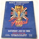 Rare original copy of the 1966 World Cup Final programme. This is not one of the later reproductions