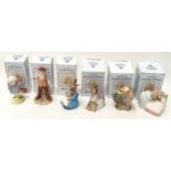 Royal Albert Beatrix Potter boxed figurines to include: Pigling Bland, Mr McGregor, Mrs Rabbit &