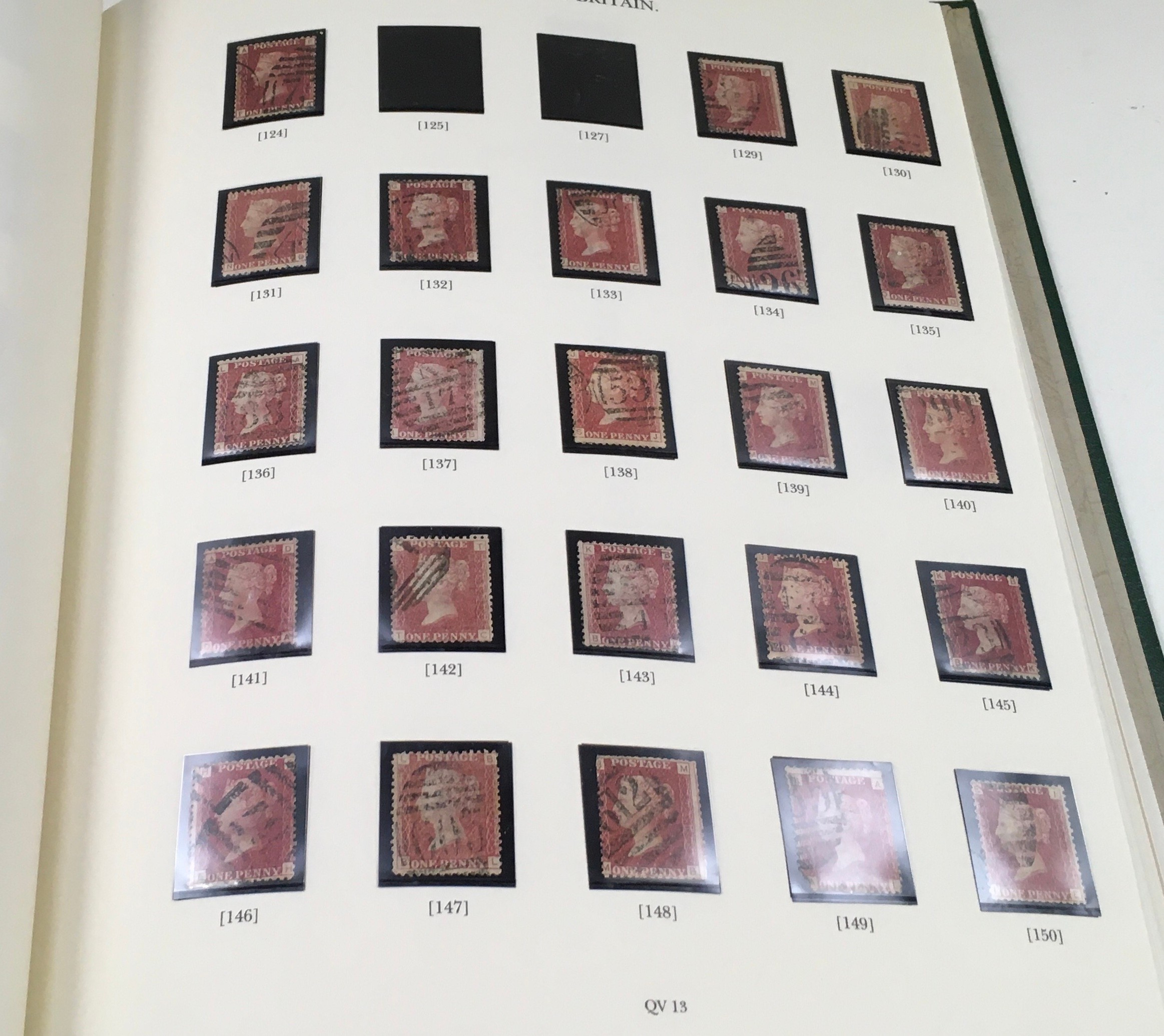 Green Windsor GB stamp album containing 122 Penny Reds (121 different plates) - Image 3 of 7