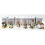 Royal Albert Beatrix Potter boxed figurines to include: Diggory Diggory Delvet, Samuel Whiskers,