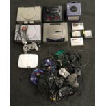 Vintage gaming consoles, games and accessories to include Nintendo GameCube, Sony PlayStation,